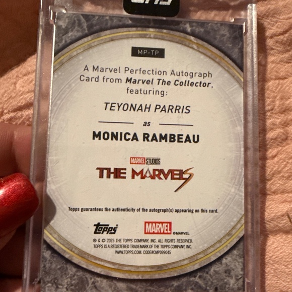Topps Marvel Studios Monica Rambeau Auto – Teyonah Parris On-Card Autograph – Wa